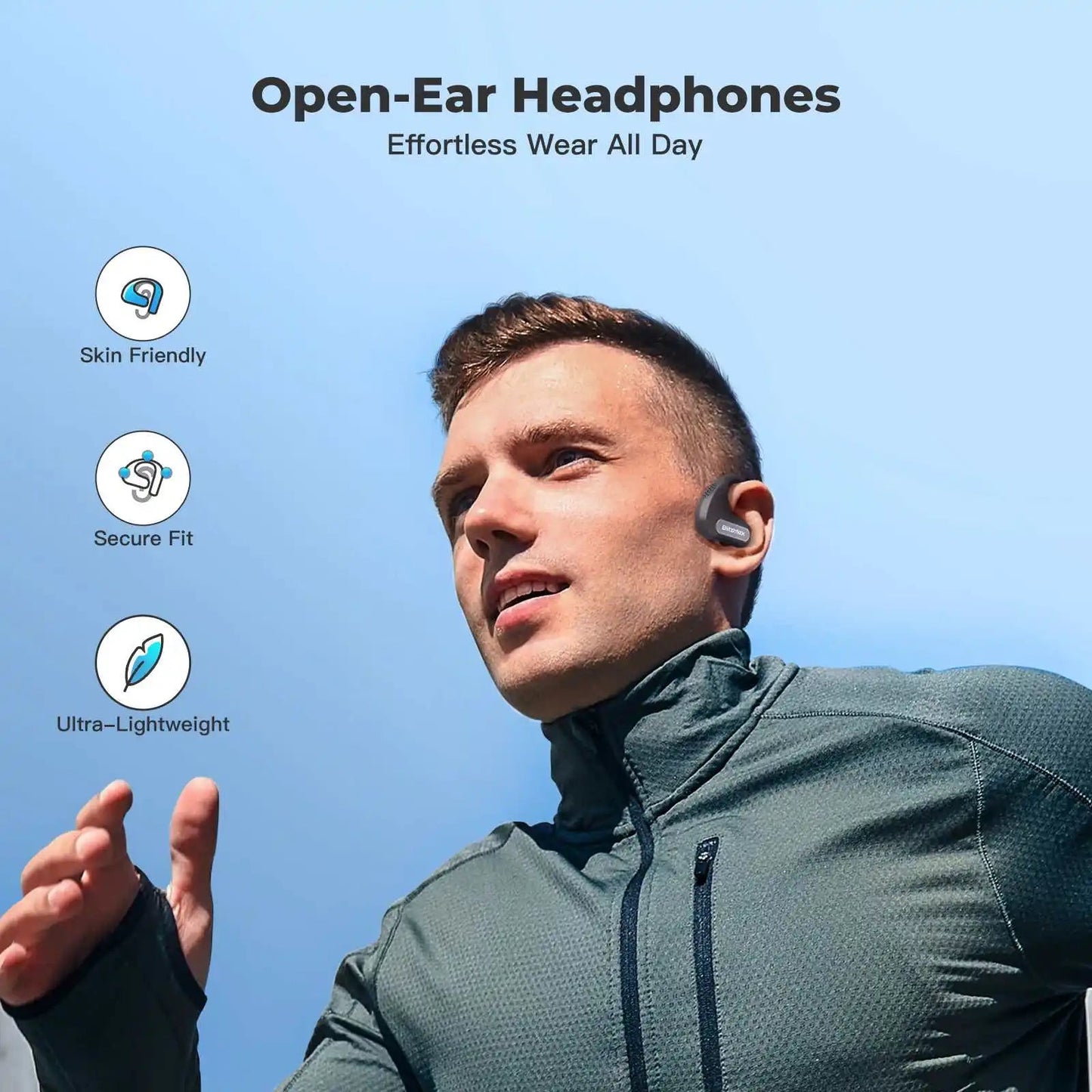 Blitzmax BM - CT2 Open - Back Headphones High - Fidelity Audio Bluetooth - Compatible 5.3 Noise Reduction Earphones for Sports Running - Tech - store