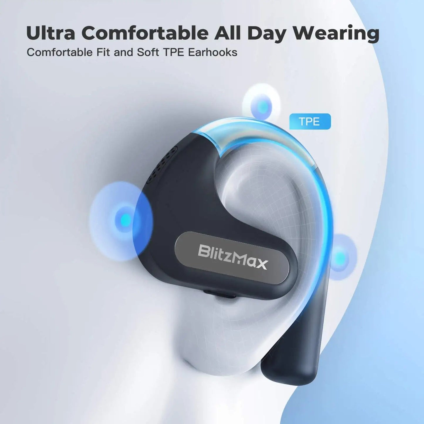 Blitzmax BM - CT2 Open - Back Headphones High - Fidelity Audio Bluetooth - Compatible 5.3 Noise Reduction Earphones for Sports Running - Tech - store