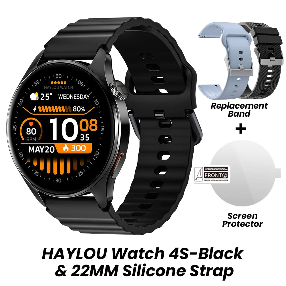 HAYLOU Watch 4S Smartwatch – 1.43" AMOLED, Bluetooth Calling, 120+ Sports Modes, 18-Day Battery, Built-in GPS Tech-store