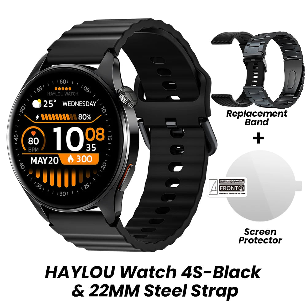 HAYLOU Watch 4S Smartwatch – 1.43" AMOLED, Bluetooth Calling, 120+ Sports Modes, 18-Day Battery, Built-in GPS Tech-store