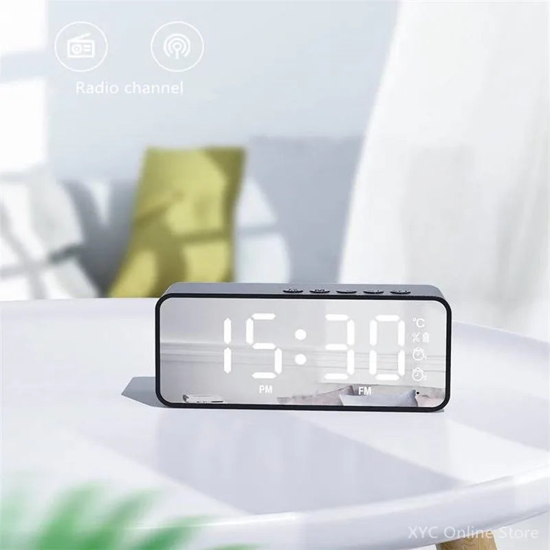 Mini Portable Bluetooth Speaker with Alarm Clock Tech-store