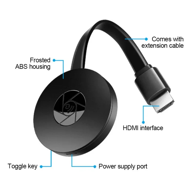 Wireless HDMI Display Adapter, 1080P HD Screen Mirroring for Phone, Tablet, Laptop to TV or Projector, WiFi Connection