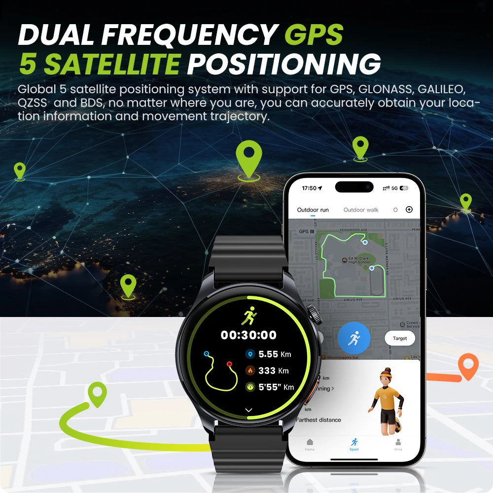 HAYLOU Watch 4S Smartwatch – 1.43" AMOLED, Bluetooth Calling, 120+ Sports Modes, 18-Day Battery, Built-in GPS Tech-store