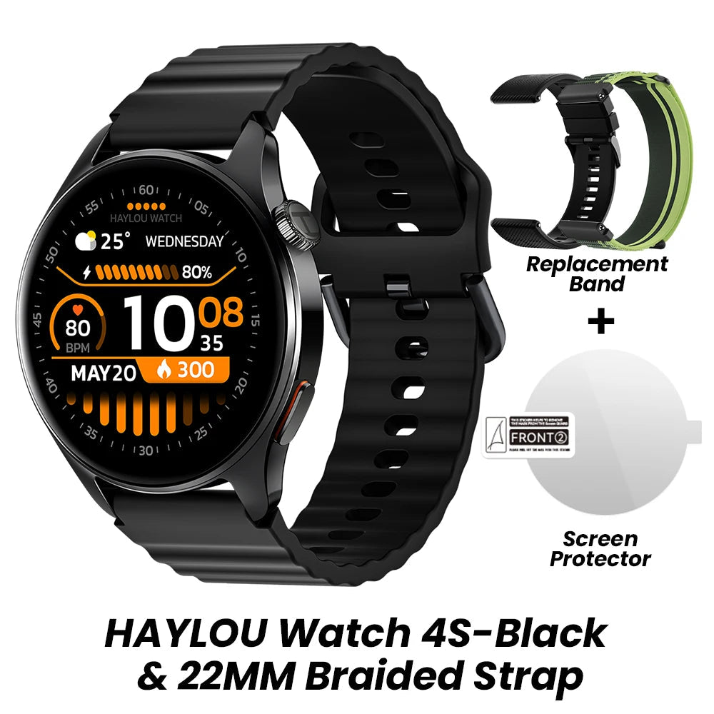 HAYLOU Watch 4S Smartwatch – 1.43" AMOLED, Bluetooth Calling, 120+ Sports Modes, 18-Day Battery, Built-in GPS Tech-store