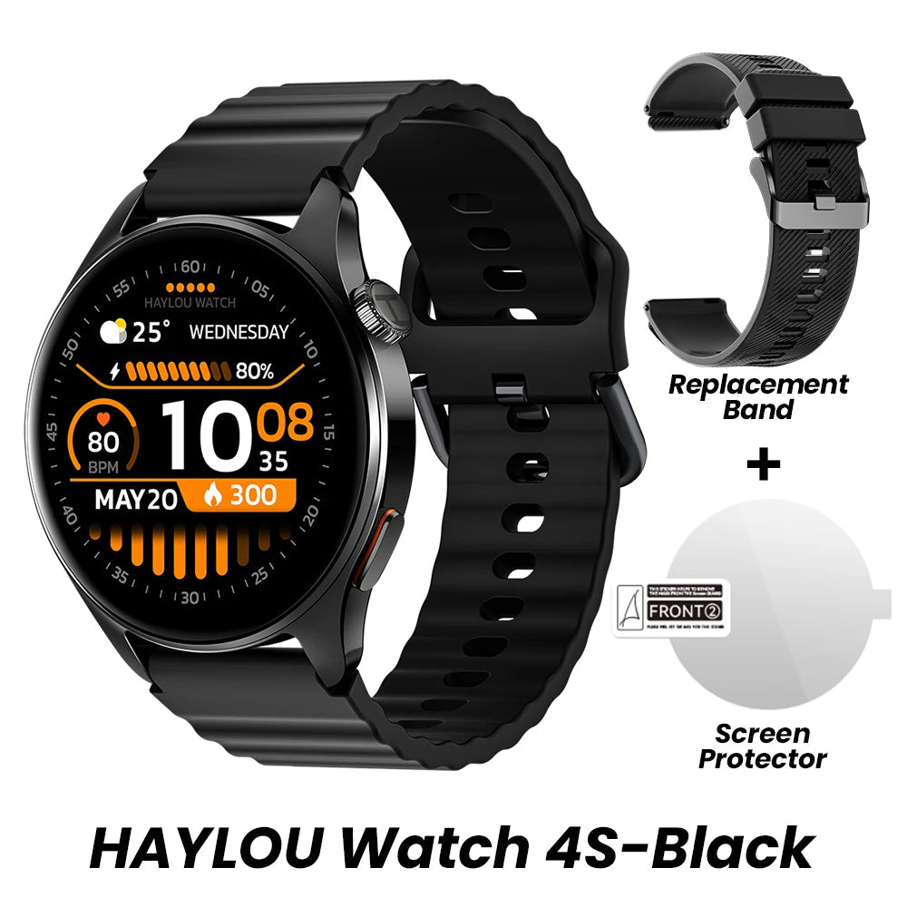 HAYLOU Watch 4S Smartwatch – 1.43" AMOLED, Bluetooth Calling, 120+ Sports Modes, 18-Day Battery, Built-in GPS Tech-store