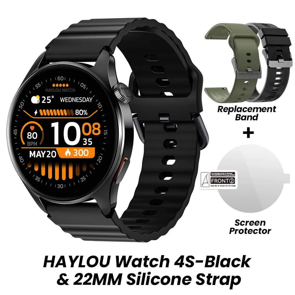 HAYLOU Watch 4S Smartwatch – 1.43" AMOLED, Bluetooth Calling, 120+ Sports Modes, 18-Day Battery, Built-in GPS Tech-store