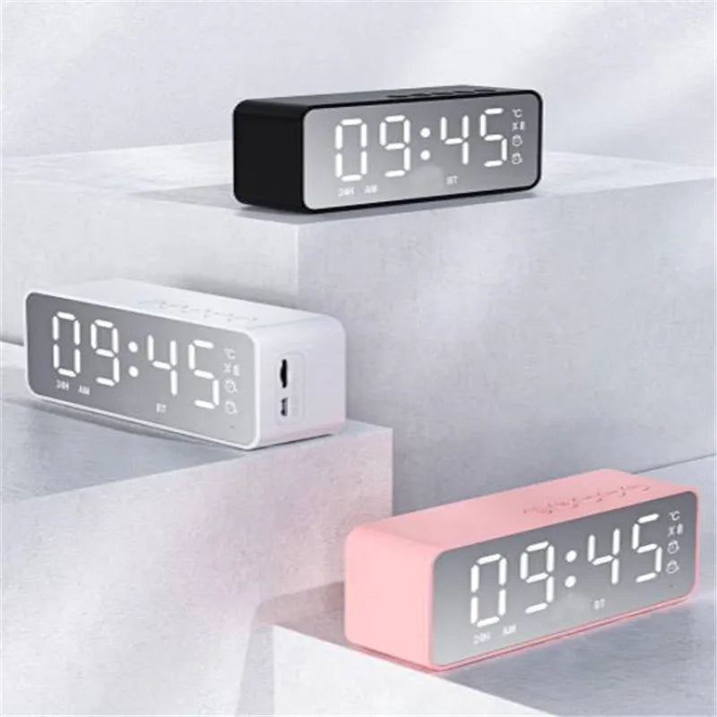 Mini Portable Bluetooth Speaker with Alarm Clock Tech-store