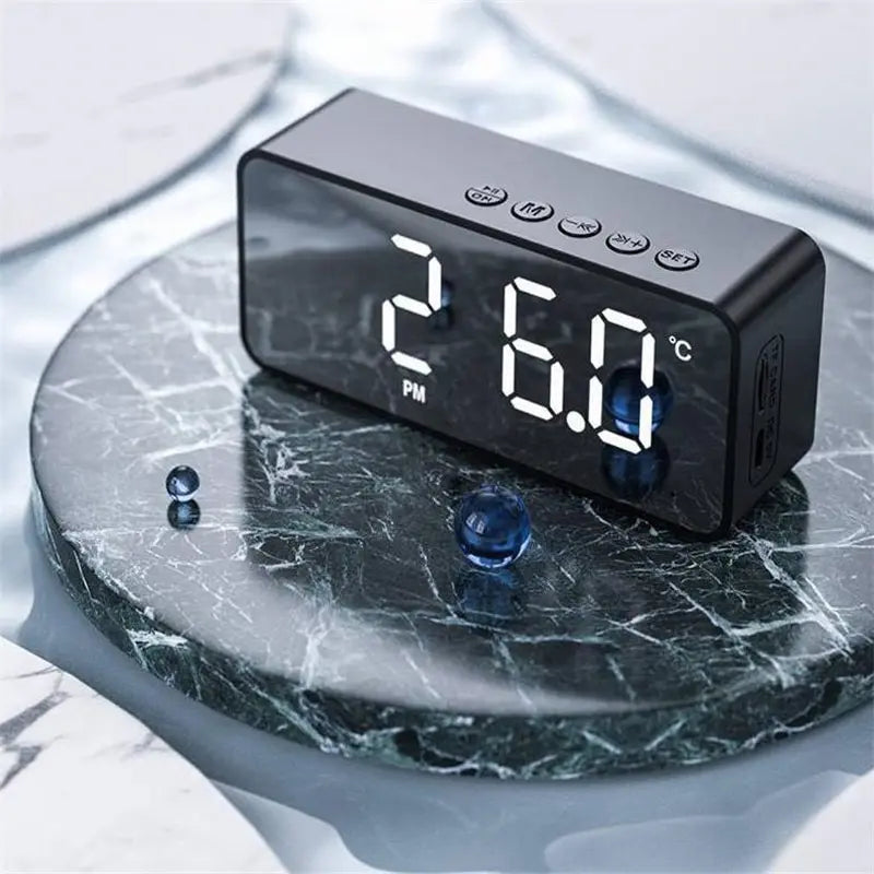Mini Portable Bluetooth Speaker with Alarm Clock Tech-store