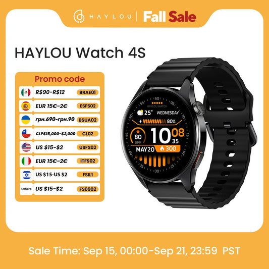 HAYLOU Watch 4S Smartwatch – 1.43" AMOLED, Bluetooth Calling, 120+ Sports Modes, 18-Day Battery, Built-in GPS Tech-store