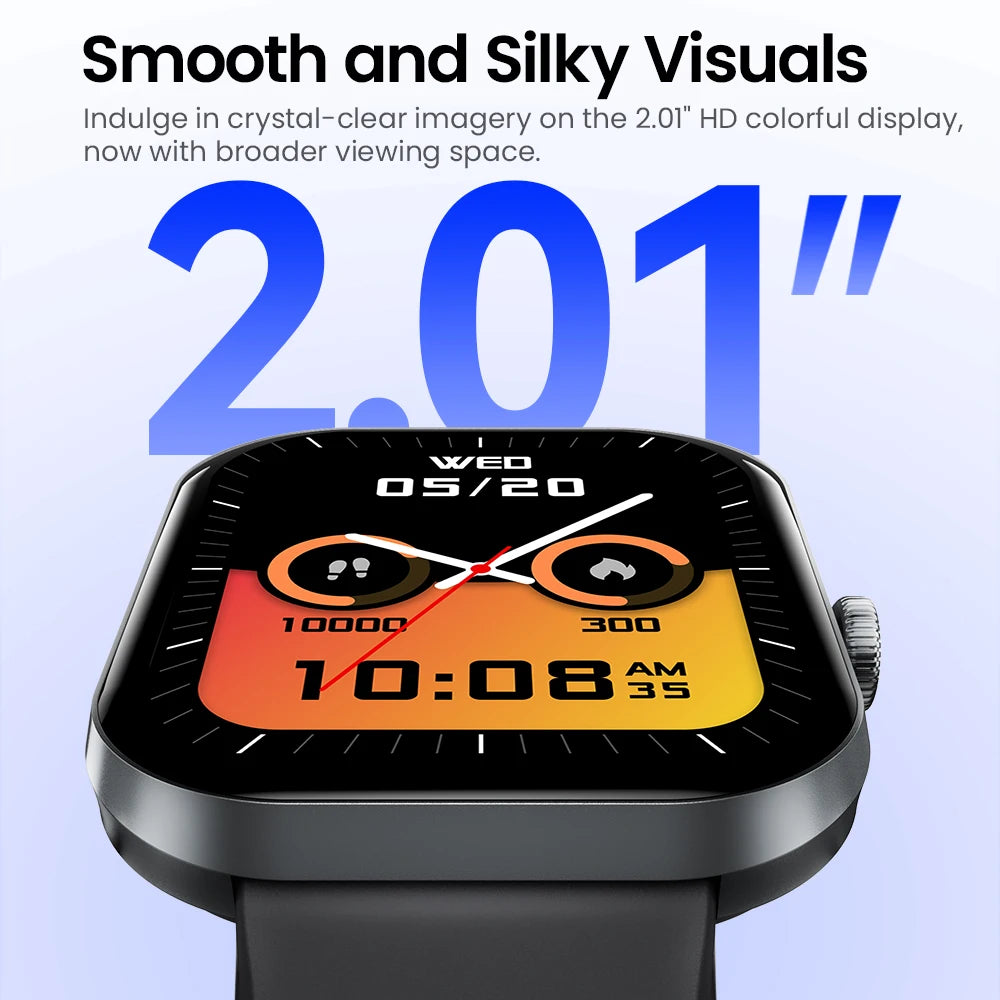 HAYLOU Watch S6 Smartwatch – 2.01" Display, Bluetooth Calling, Heart Rate & SpO2 Monitor, 7-Day Battery Life Tech-store