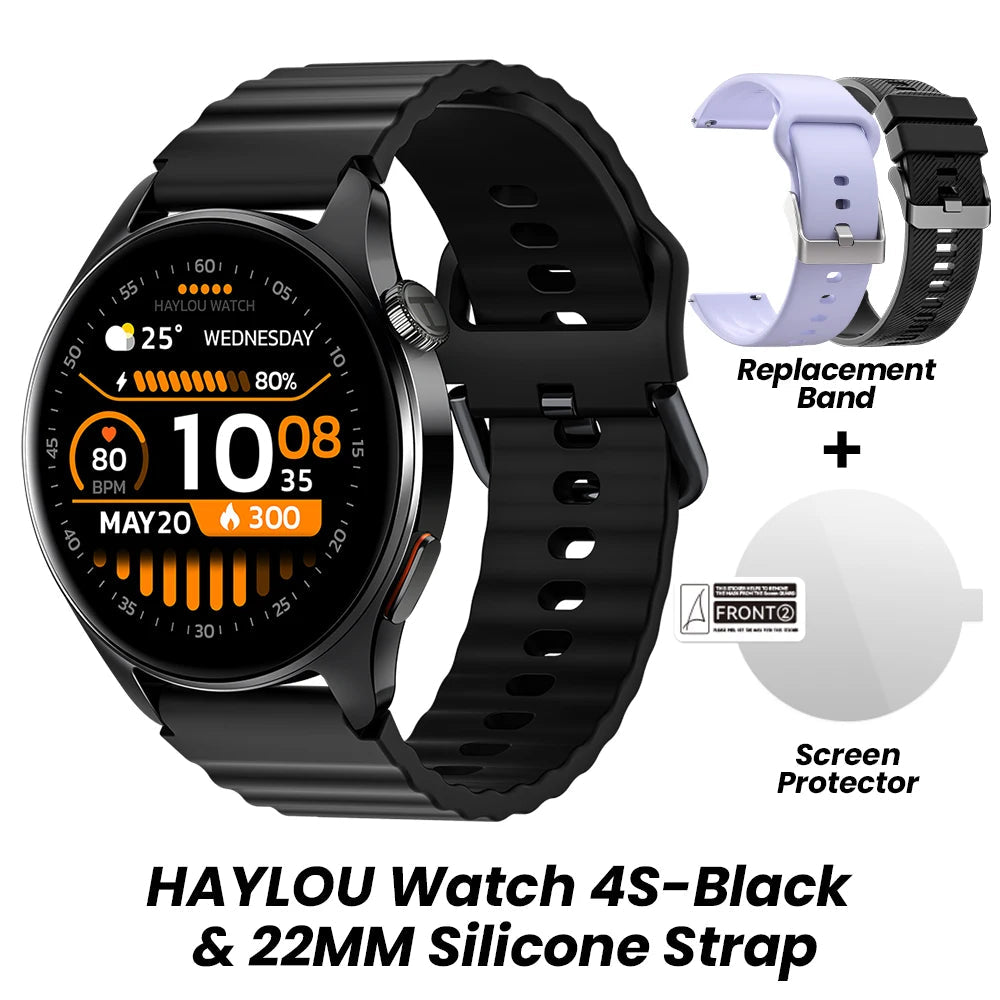 HAYLOU Watch 4S Smartwatch – 1.43" AMOLED, Bluetooth Calling, 120+ Sports Modes, 18-Day Battery, Built-in GPS Tech-store