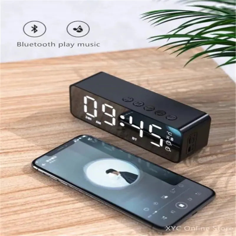 Mini Portable Bluetooth Speaker with Alarm Clock Tech-store