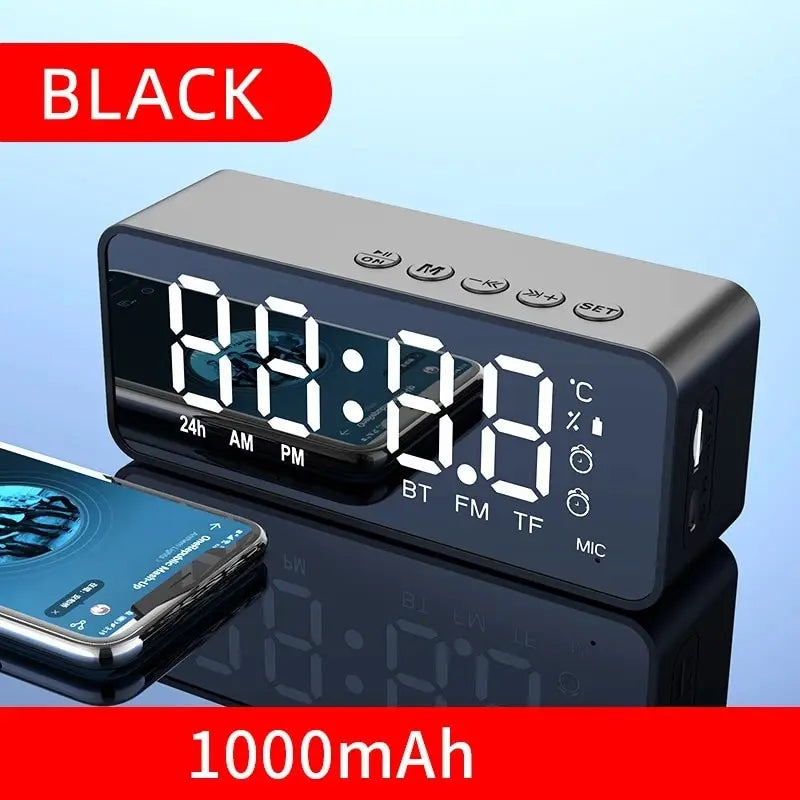 Mini Portable Bluetooth Speaker with Alarm Clock Tech-store