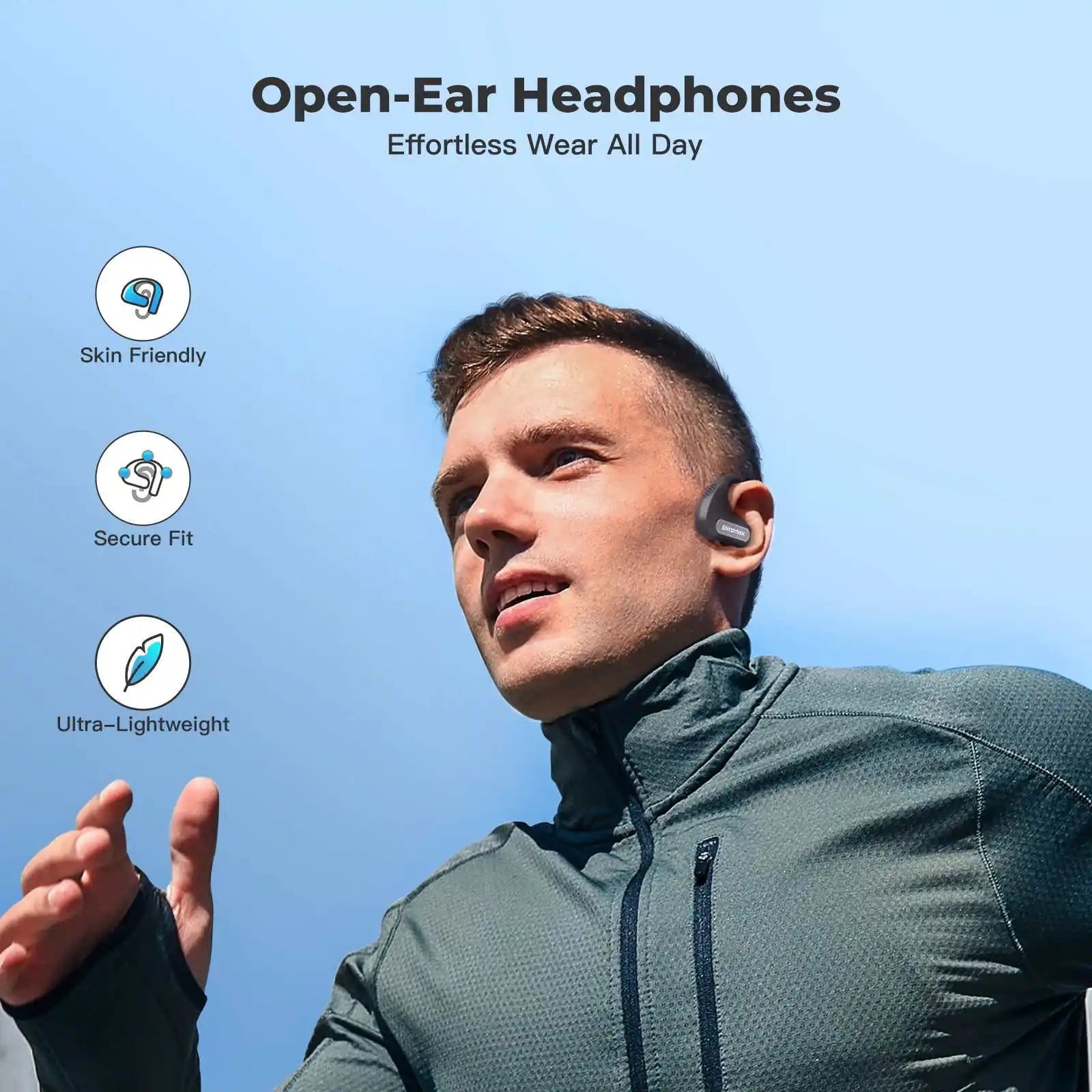 Blitzmax BM - CT2 Open - Back Headphones High - Fidelity Audio Bluetooth - Compatible 5.3 Noise Reduction Earphones for Sports Running - Tech - store